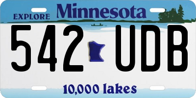 MN license plate 542UDB
