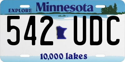 MN license plate 542UDC