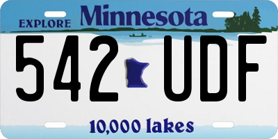 MN license plate 542UDF