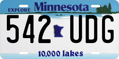 MN license plate 542UDG