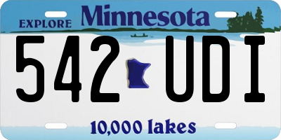 MN license plate 542UDI