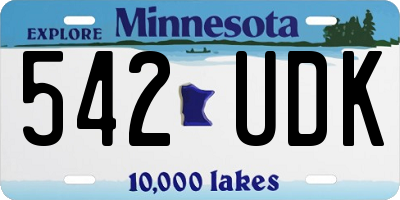 MN license plate 542UDK