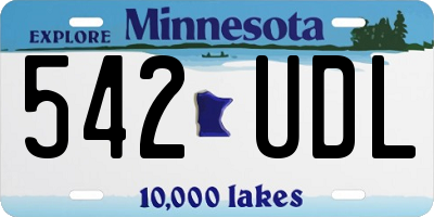 MN license plate 542UDL