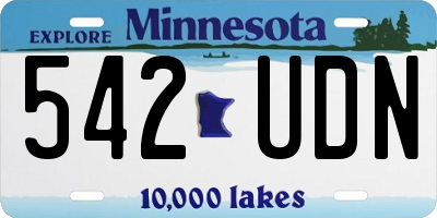 MN license plate 542UDN
