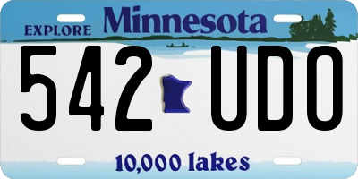 MN license plate 542UDO