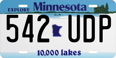 MN license plate 542UDP