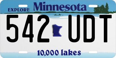MN license plate 542UDT