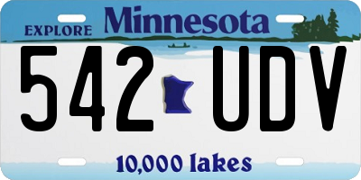 MN license plate 542UDV