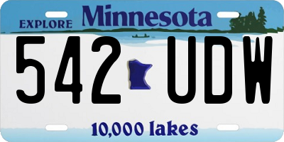 MN license plate 542UDW