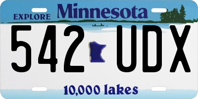 MN license plate 542UDX