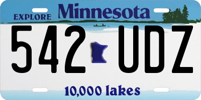 MN license plate 542UDZ