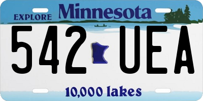 MN license plate 542UEA