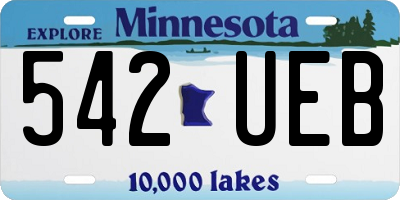 MN license plate 542UEB