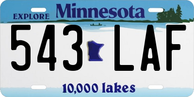 MN license plate 543LAF