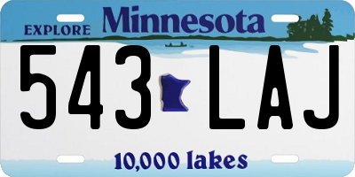 MN license plate 543LAJ