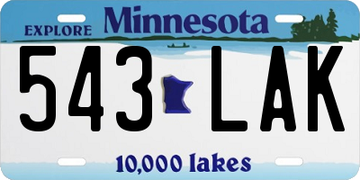 MN license plate 543LAK