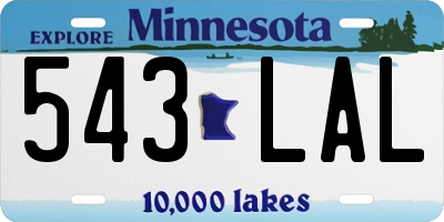 MN license plate 543LAL