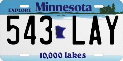MN license plate 543LAY