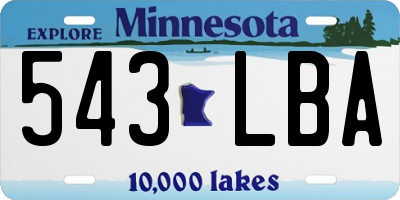 MN license plate 543LBA