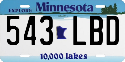 MN license plate 543LBD