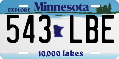 MN license plate 543LBE