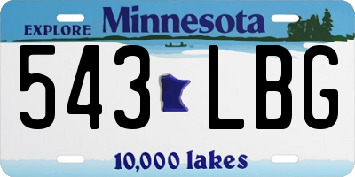 MN license plate 543LBG