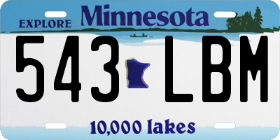 MN license plate 543LBM
