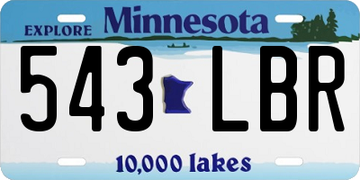MN license plate 543LBR