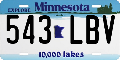 MN license plate 543LBV
