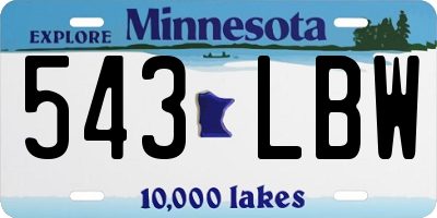 MN license plate 543LBW