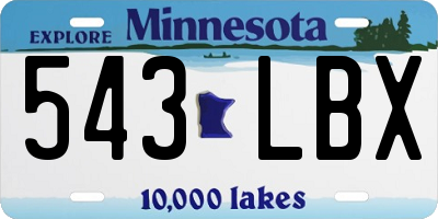 MN license plate 543LBX