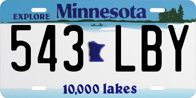 MN license plate 543LBY