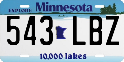 MN license plate 543LBZ