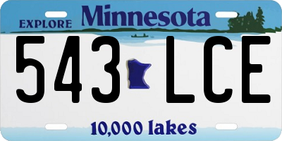 MN license plate 543LCE
