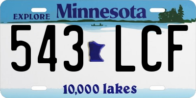 MN license plate 543LCF