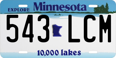 MN license plate 543LCM