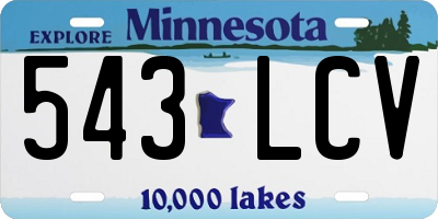 MN license plate 543LCV