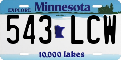 MN license plate 543LCW
