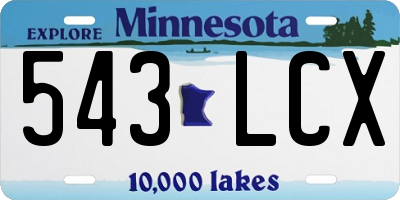 MN license plate 543LCX