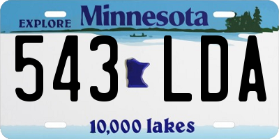 MN license plate 543LDA