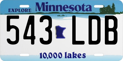 MN license plate 543LDB