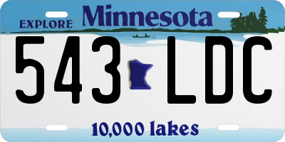 MN license plate 543LDC