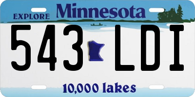 MN license plate 543LDI
