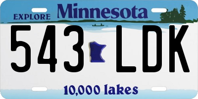 MN license plate 543LDK