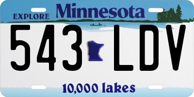 MN license plate 543LDV