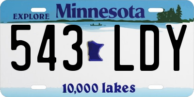 MN license plate 543LDY