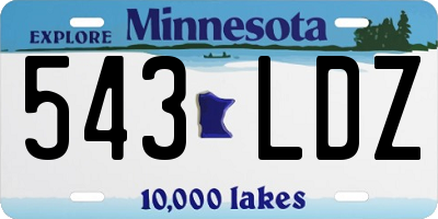 MN license plate 543LDZ