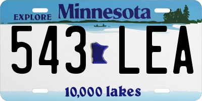 MN license plate 543LEA