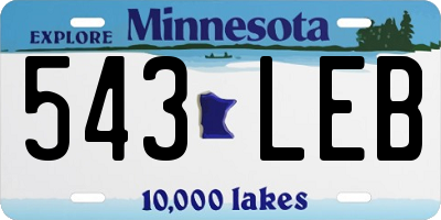 MN license plate 543LEB