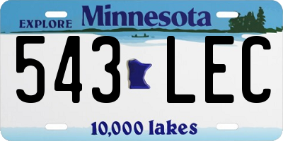 MN license plate 543LEC